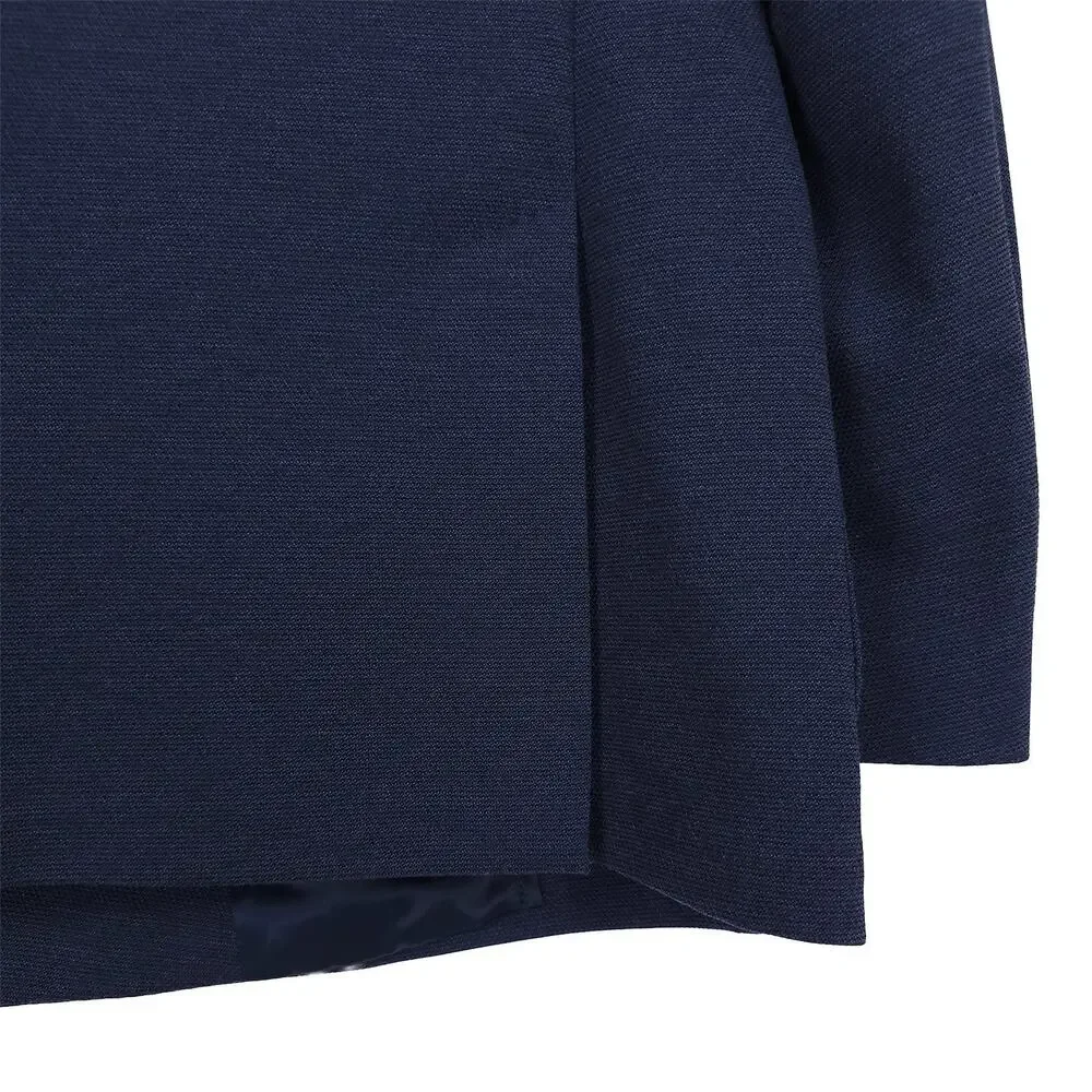 Michael Kors Mens Classic Fit Sport Coat Blazer 44R Navy Blue Solid Stretch Knit